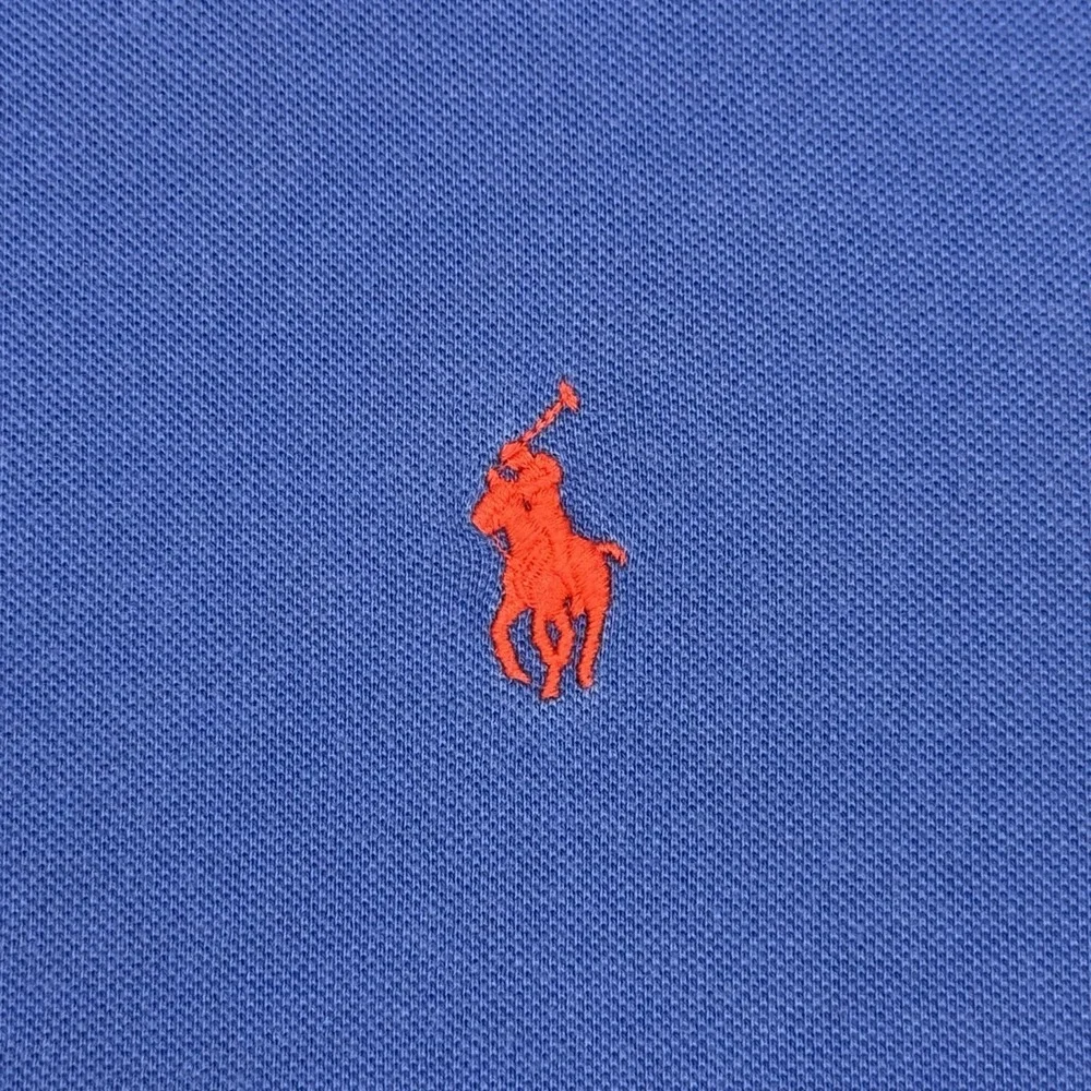 Polo Ralph Lauren Blue Featherweight Mesh 3 Button Polo Shirt Men's XL Red Pony
